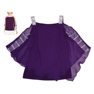 MSK Deep Purple Blouse with Silver Details